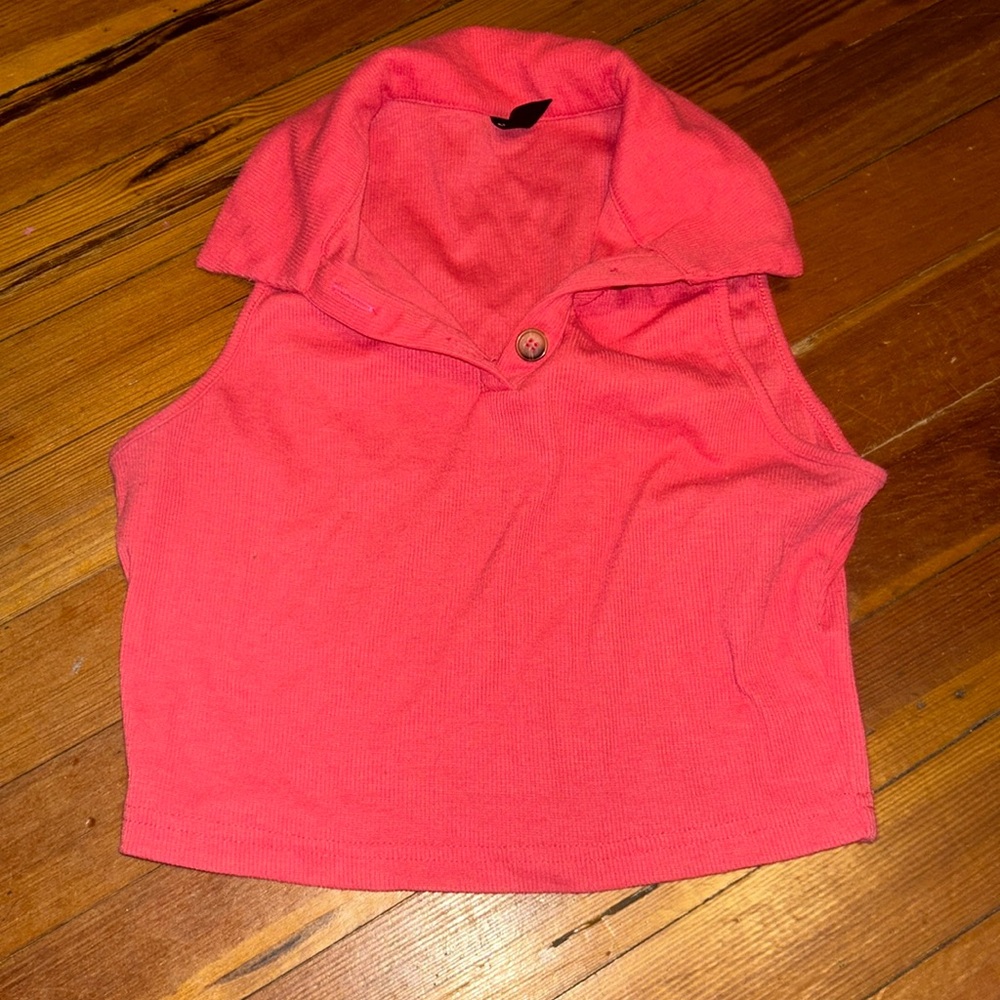 Pink Collared tank top
